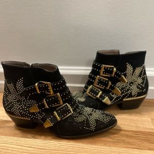 Chloe Susanna studded ankle boots in suede